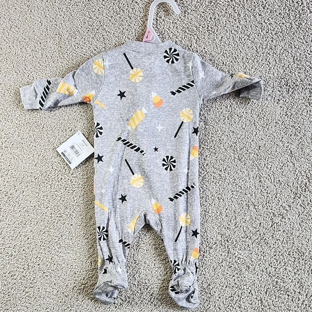 NWT Way To Celebrate Baby Halloween Candy Footed Sleeper 0-3M